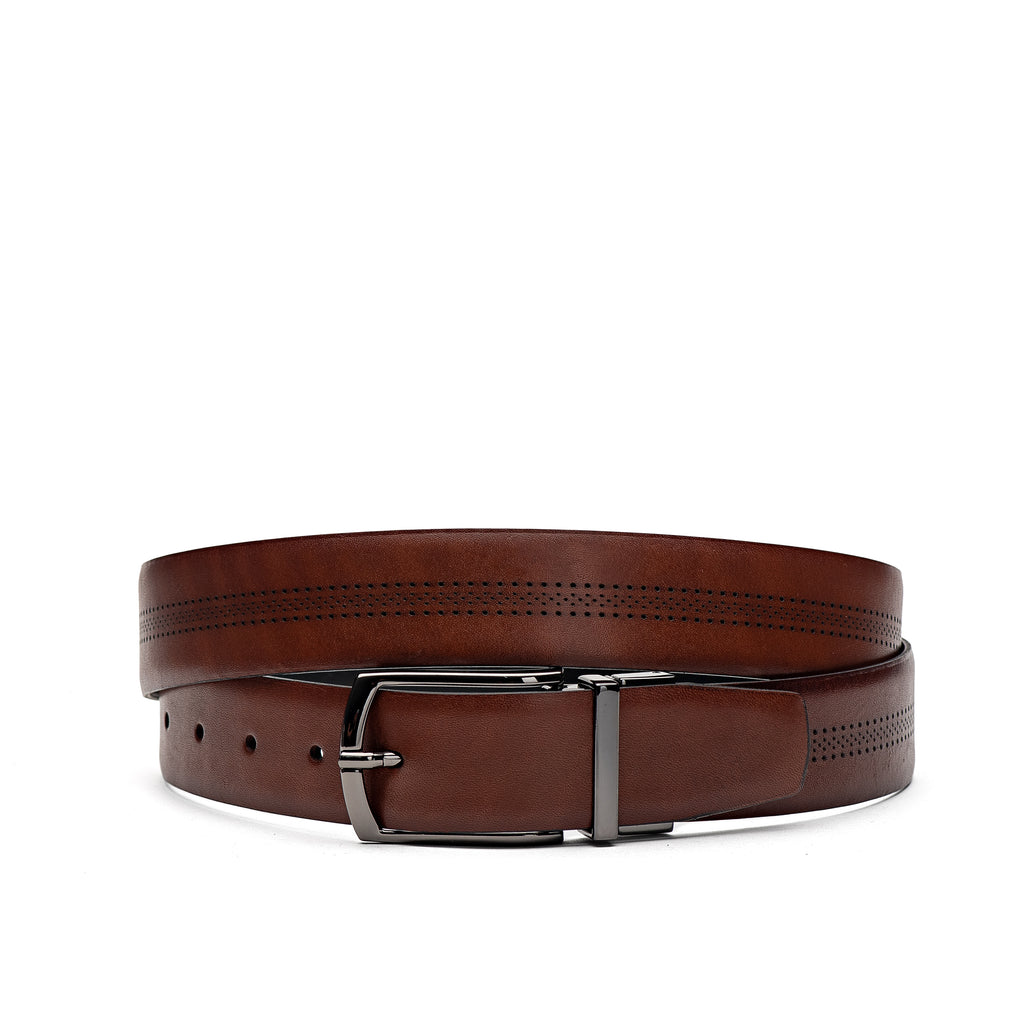 Cinto Masculino Casual Fascar Dupla Face Em Couro