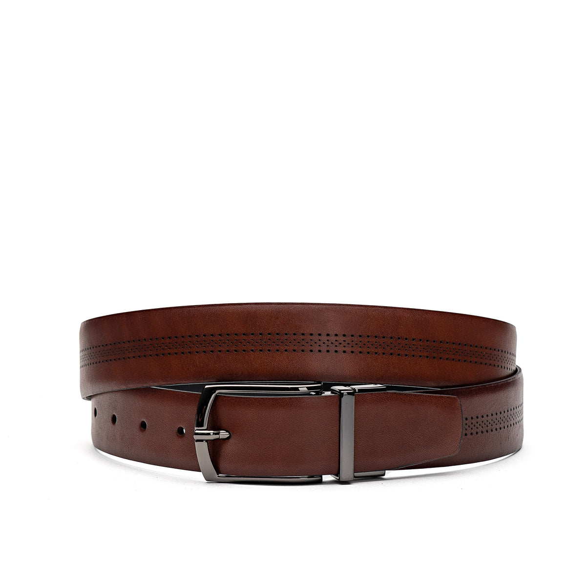 Cinto Masculino Casual Fascar Dupla Face Em Couro