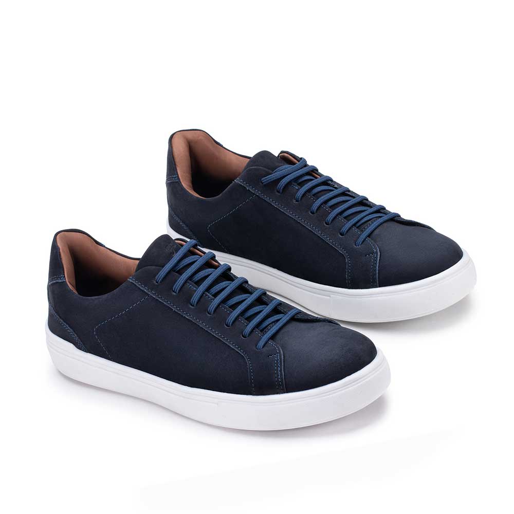Sapatênis Masculino Casual Fascar Braga Azul-Marinho Em Couro