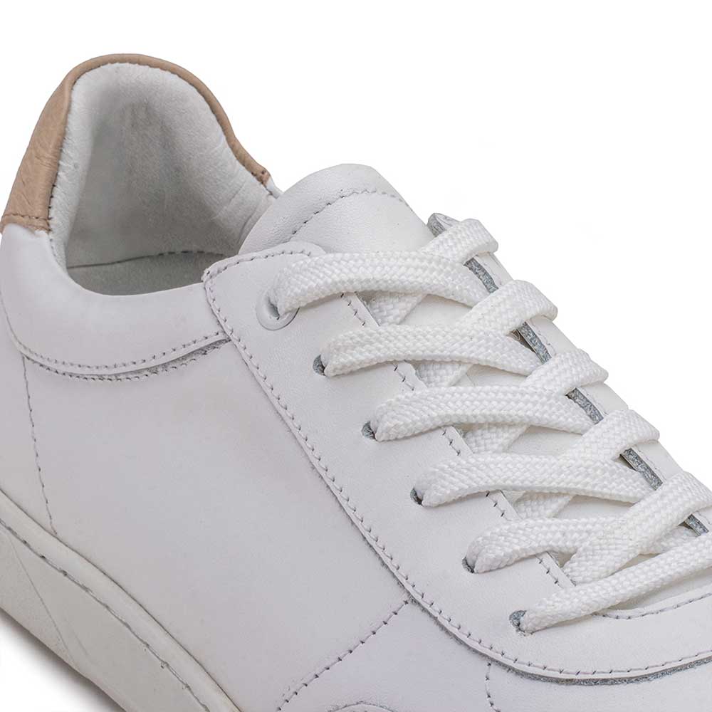 Tênis Feminino Fascar Branco Em Couro