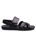 Sandália Masculina Fascar Preto Em Couro