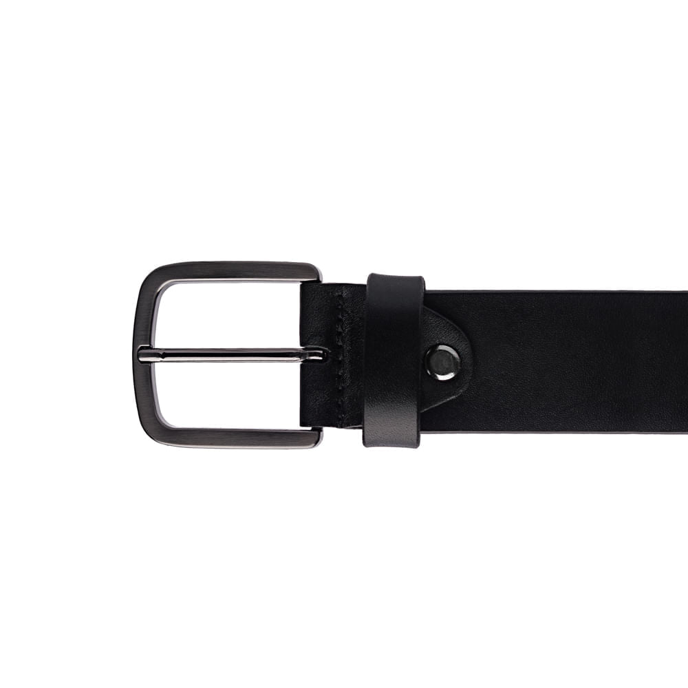 Cinto Masculino Casual Fascar Preto Em Couro