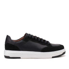 Tênis Masculino Casual Fascar Preto Em Couro