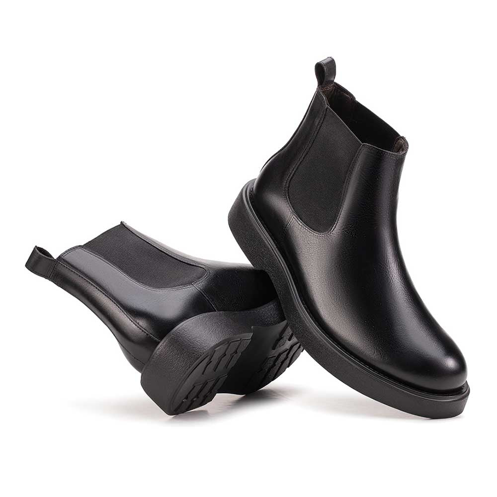 Bota Masculina Casual Fascar LITE Chelsea Preta em Couro