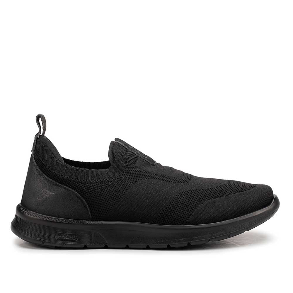 Tênis Masculino Casual Fascar Lite Preto Em Knit