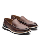 Mocassim Masculino Casual Fascar Lite Marrom Em Couro