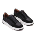 Tênis Masculino Casual Fascar Preto Em Couro