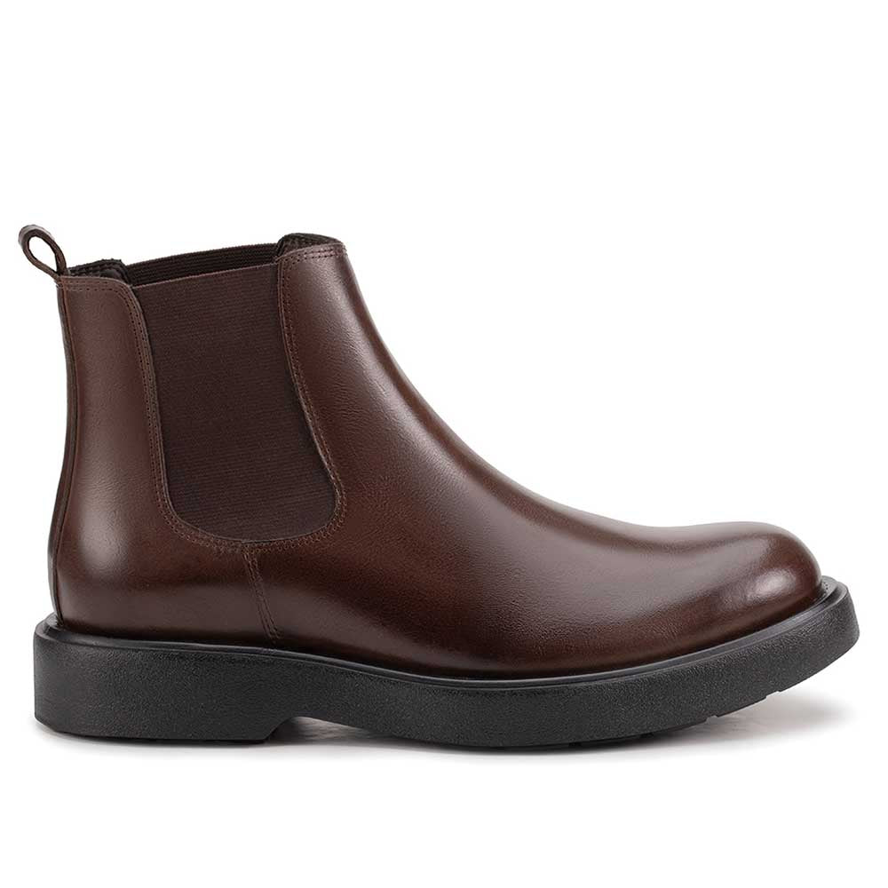 Bota Masculina Casual Fascar LITE Chelsea Marrom em Couro