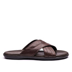 Chinelo Masculino Fascar Lite Café em Couro