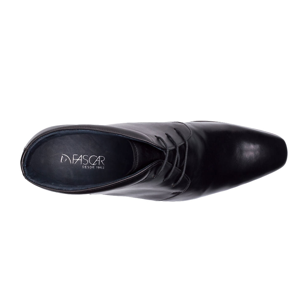 Bota Masculina Social Fascar Airtech Preta Em Couro