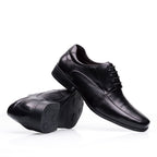 Sapato Masculino Social Fascar Active Air Flow Derby Preto Em Couro