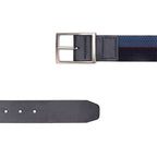 Cinto Masculino Casual Fascar Azul Em Lona Flexível e Couro