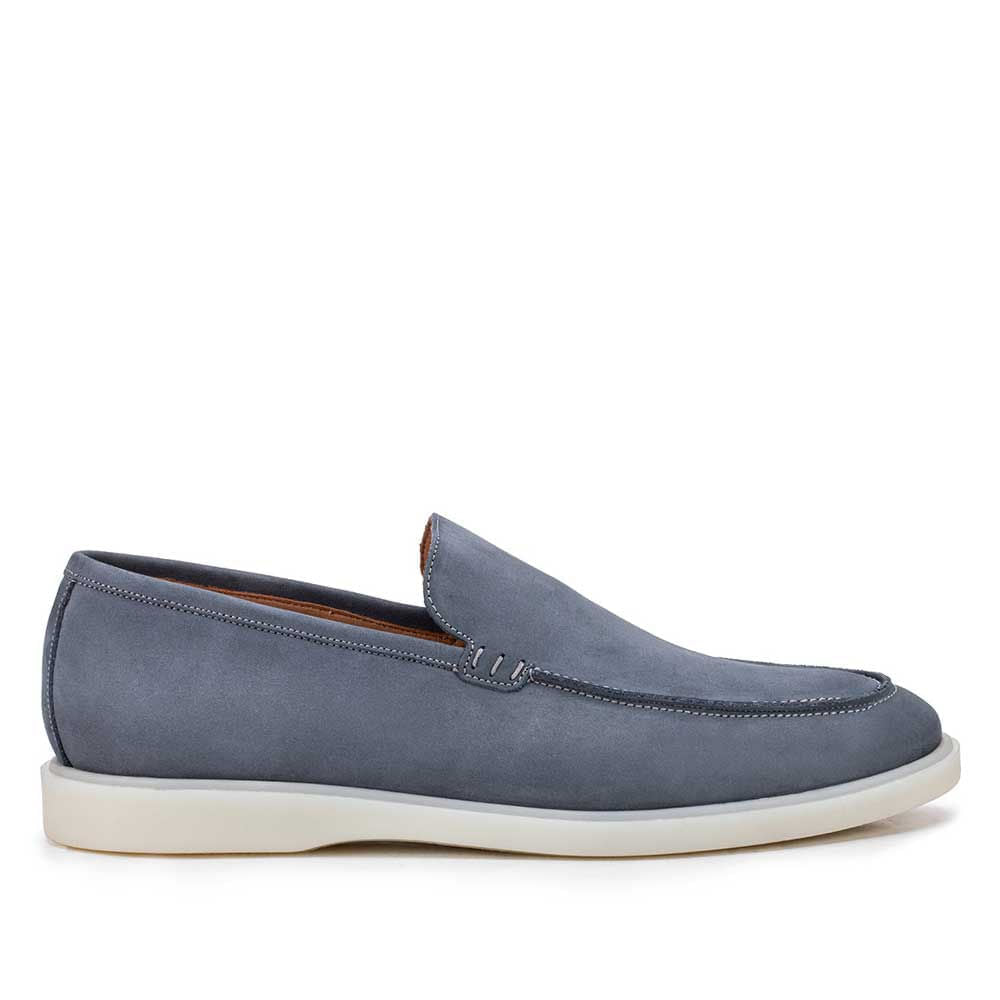 Mocassim Masculino Casual Fascar Sagres Azul Em Couro