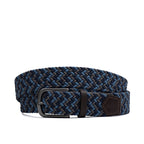 Cinto Masculino Casual Fascar Azul- Marinho em Lona Flexível e Couro
