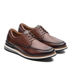 Sapato Masculino Casual Fascar Lite Derby Marrom Em Couro