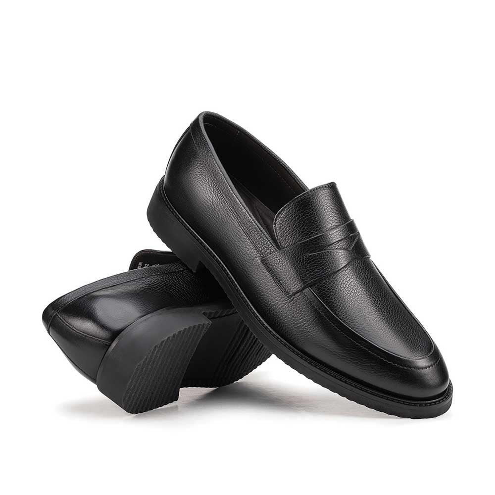 Mocassim Masculino Social Fascar Penny Loafer Preto em Couro