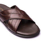 Chinelo Masculino Fascar Lite Café em Couro