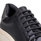 Tênis Masculino Casual Fascar Izi Preto Em Couro