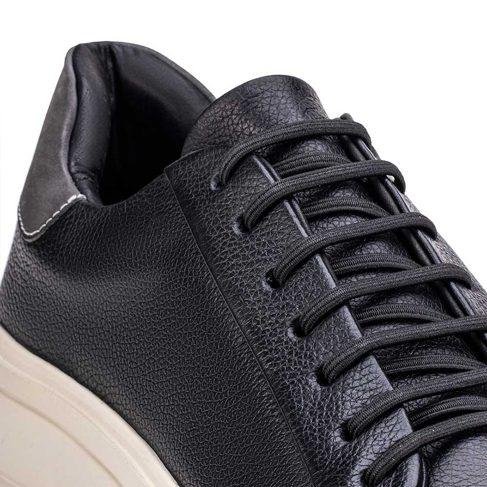 Tênis Masculino Casual Fascar Izi Preto Em Couro