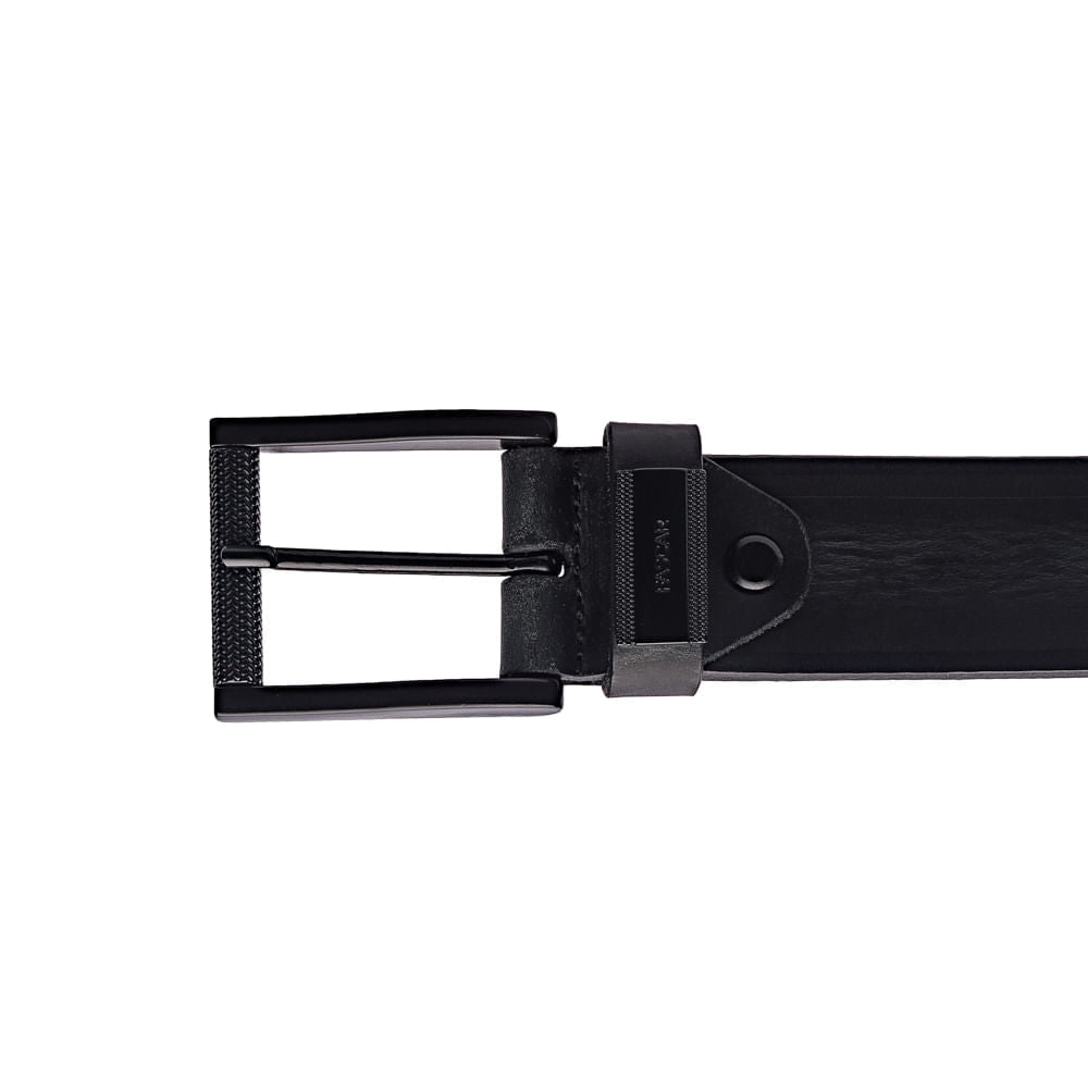 Cinto Masculino Casual Fascar Preto Em Couro