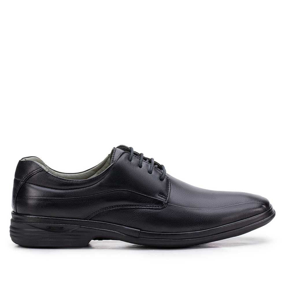 Sapato Masculino Social Fascar Derby Preto Em Couro