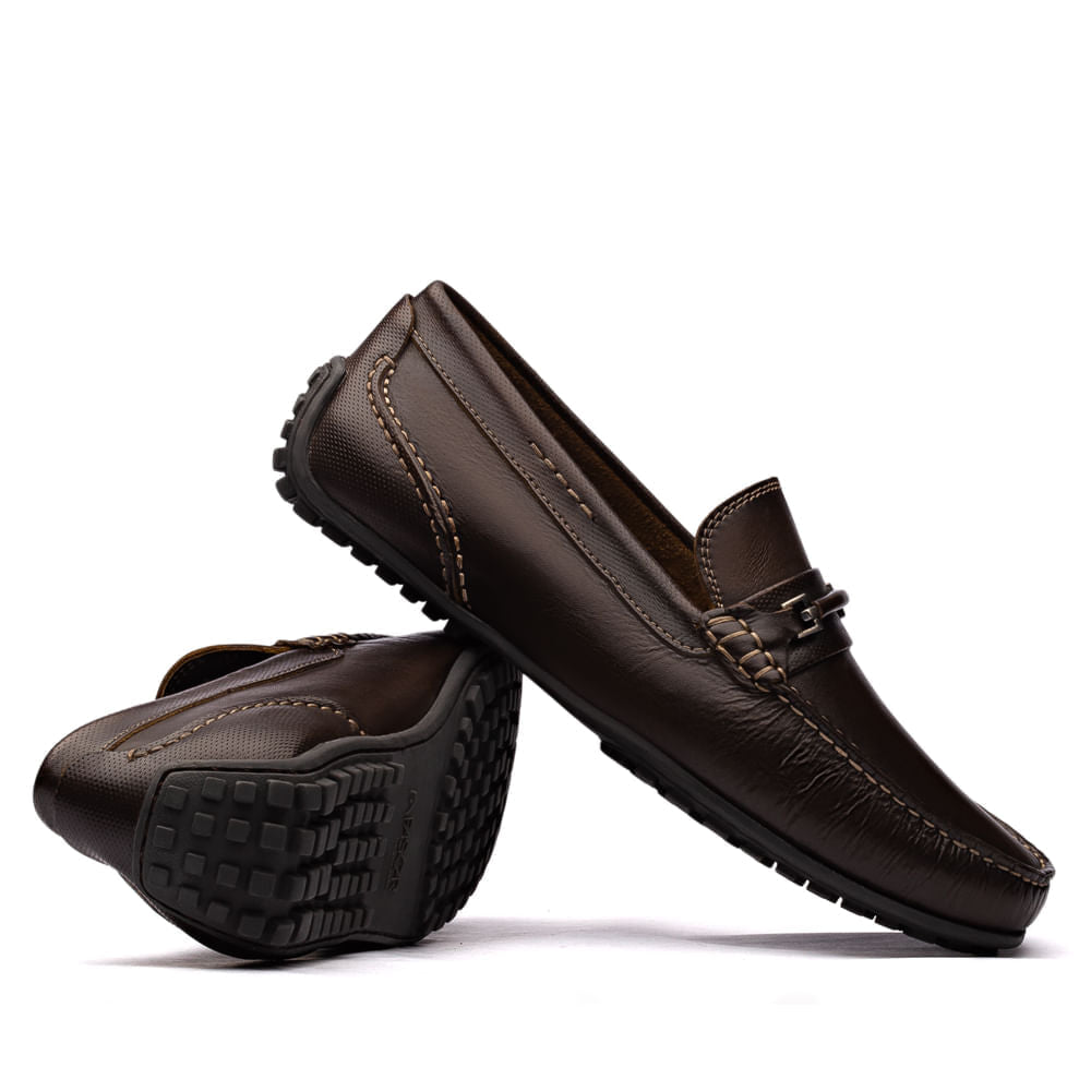 Drive Masculino Fascar Marrom Em Couro