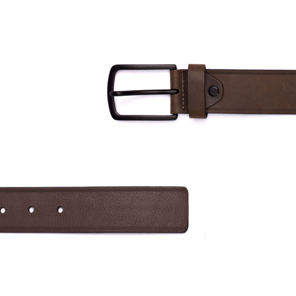 Cinto Masculino Casual Fascar Marrom Em Couro