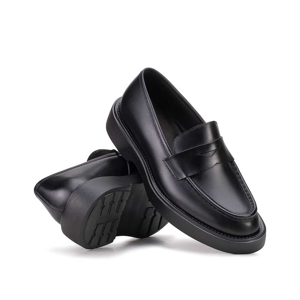 Mocassim Masculino Social Fascar LITE Penny Loafer Preto em Couro