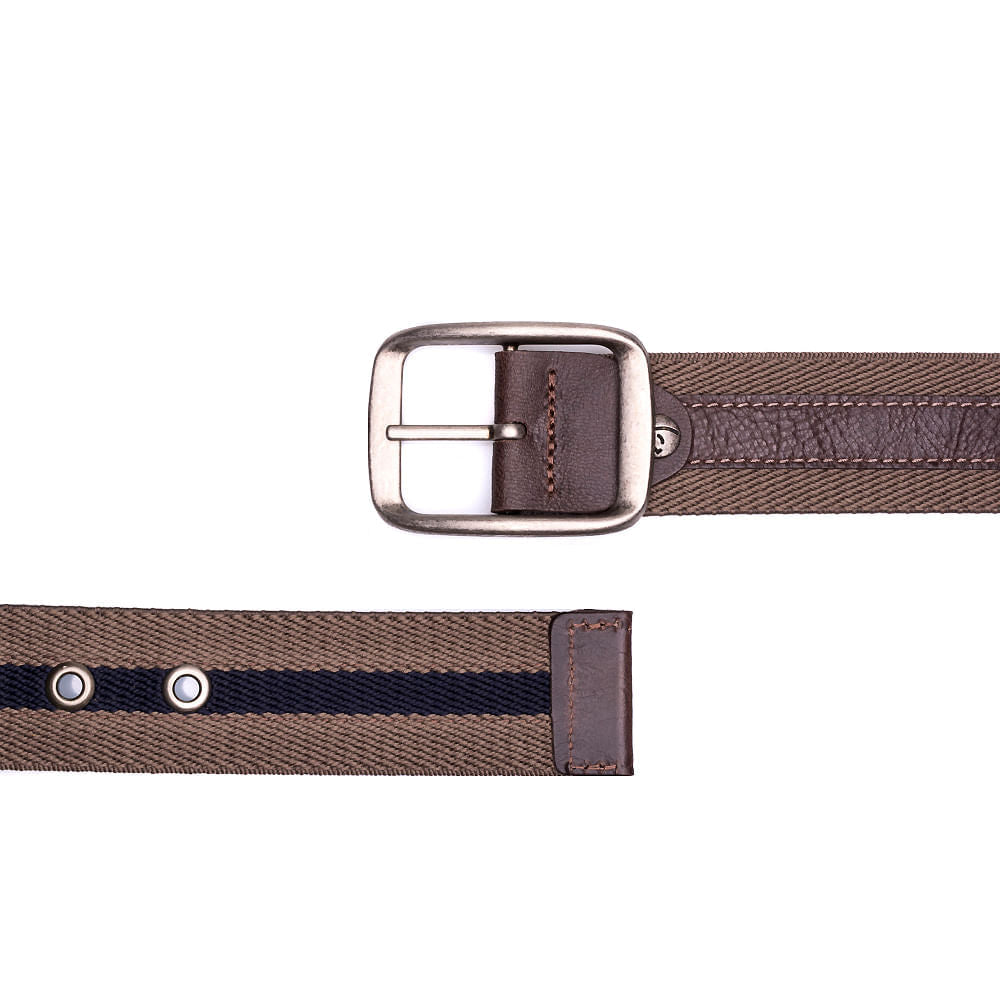 Cinto Masculino Casual Fascar Dupla Face Em Couro e Lona