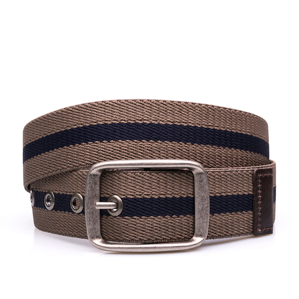 Cinto Masculino Casual Fascar Dupla Face Em Couro e Lona