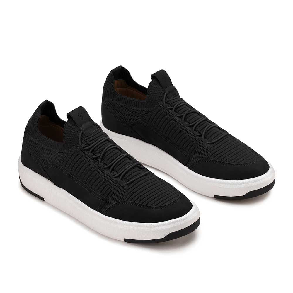 Tênis Masculino Casual Fascar Izi Preto Em Knit