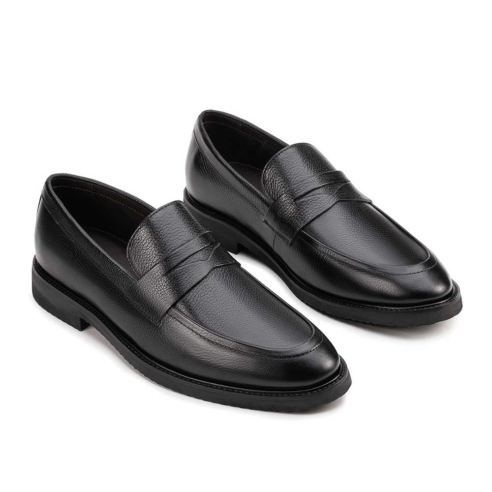 Mocassim Masculino Social Fascar Penny Loafer Preto em Couro