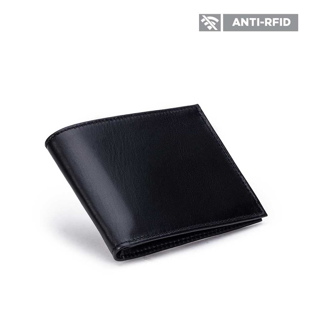 Carteira Masculina Fascar Preta Em Couro Com Proteção Rfid