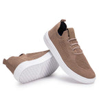 Tênis Masculino Casual Fascar Izi Bege Em Knit