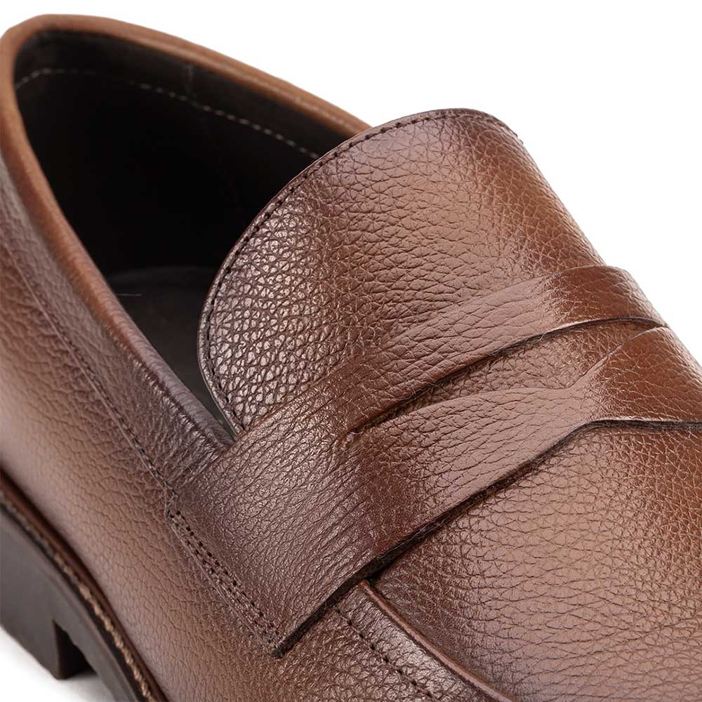 Mocassim Masculino Social Fascar Penny Loafer Marrom em Couro