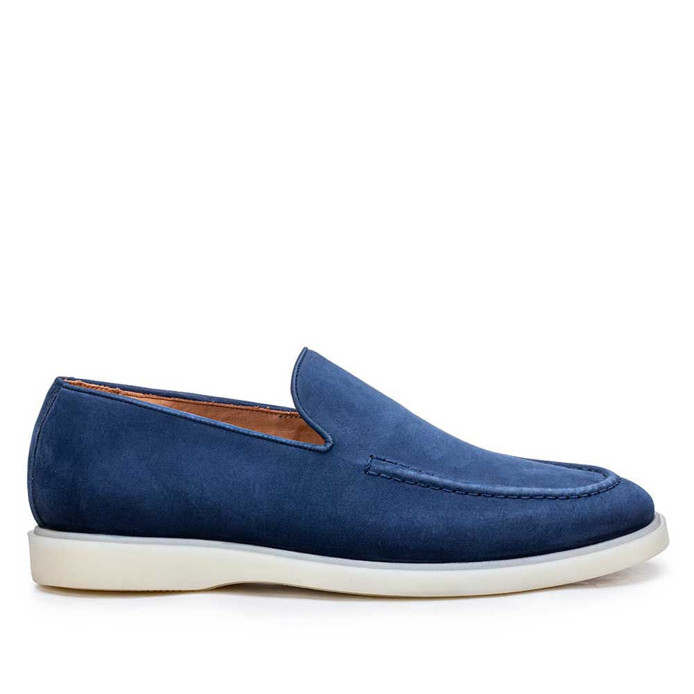 Mocassim Masculino Casual Fascar Sagres Azul Em Couro