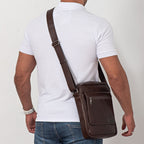 Bolsa Masculina Transversal Fascar Marrom Em Couro