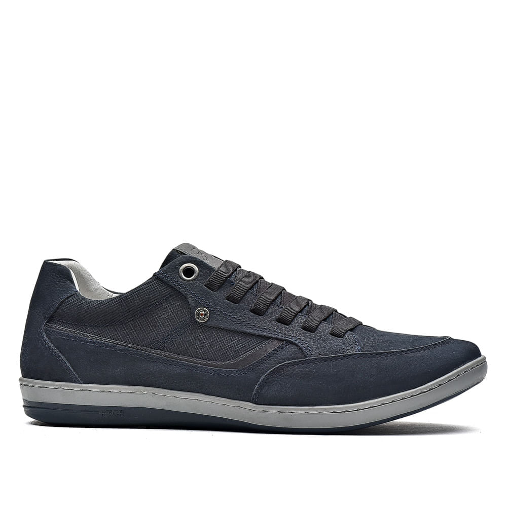 Sapatênis Masculino Casual Fascar Izi Azul-Marinho Em Couro