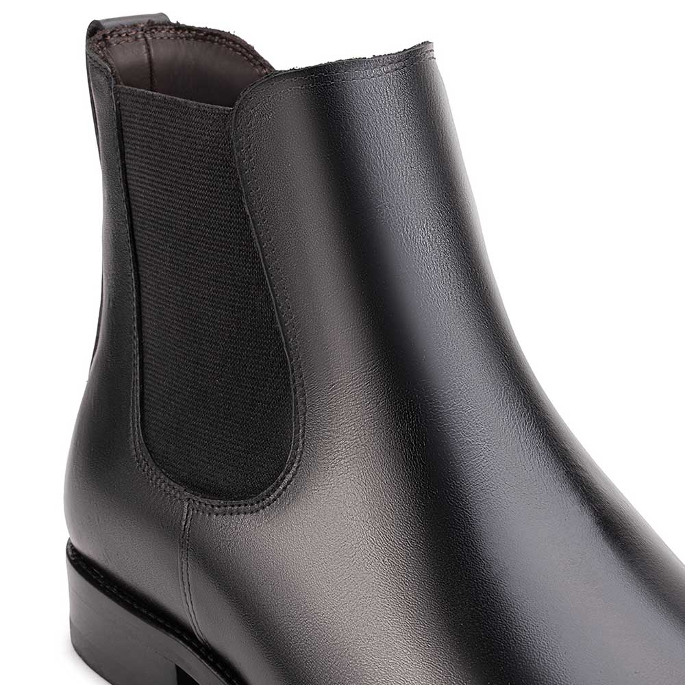 Bota Masculina Social Fascar Chelsea Preta em Couro