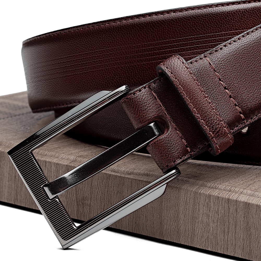 Cinto Masculino Social Fascar Marrom Em Couro