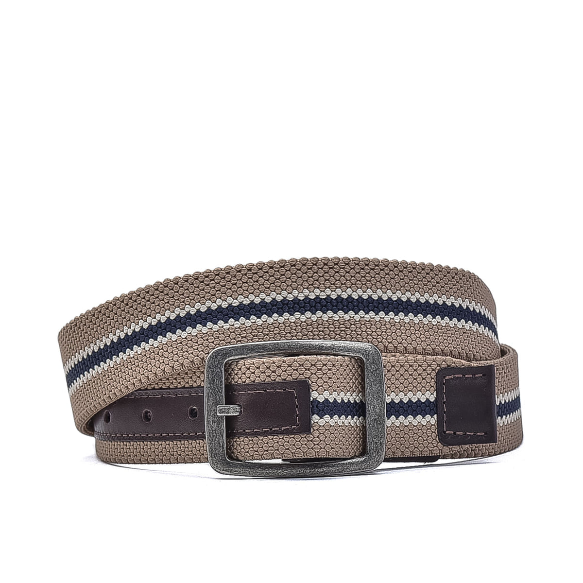 Cinto Masculino Casual Fascar Dupla Face Bege Em Lona Flexível