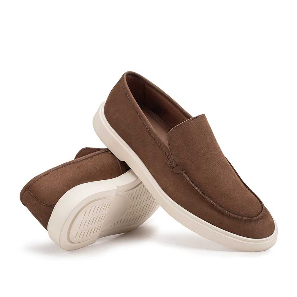 Mocassim Masculino Casual Fascar LITE Marrom em Couro