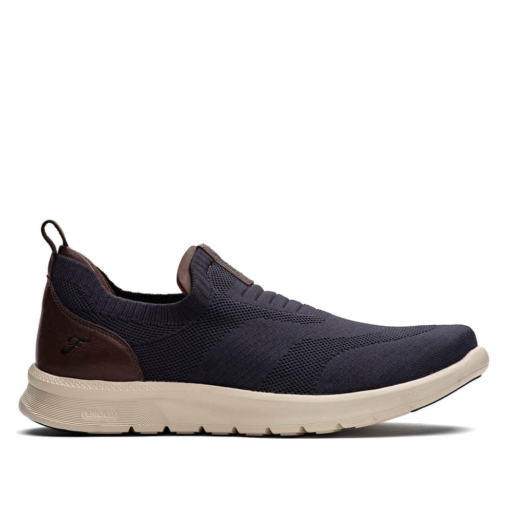 Tênis Masculino Casual Fascar Lite Azul-Marinho Em Knit