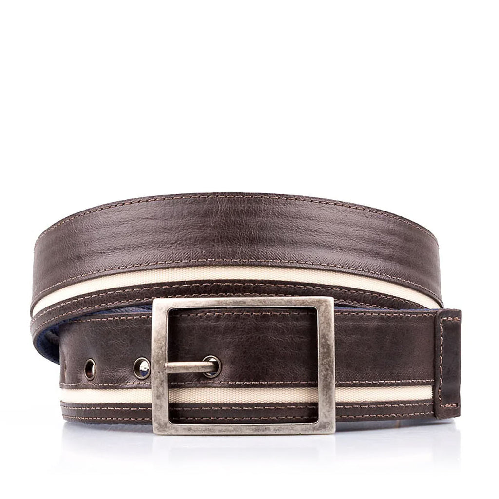 Cinto Masculino Casual Fascar Dupla Face Em Couro e Lona