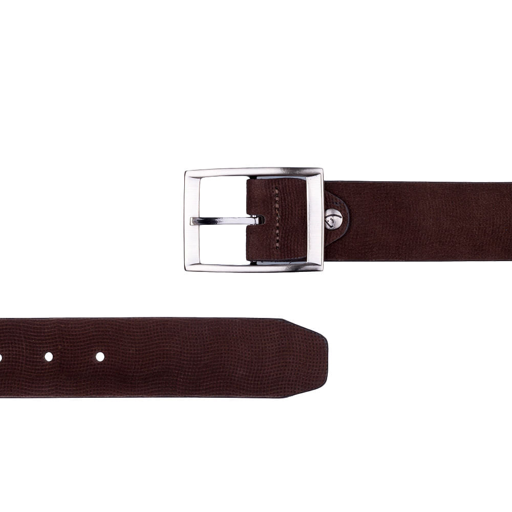 Cinto Masculino Casual Fascar Marrom Em Couro