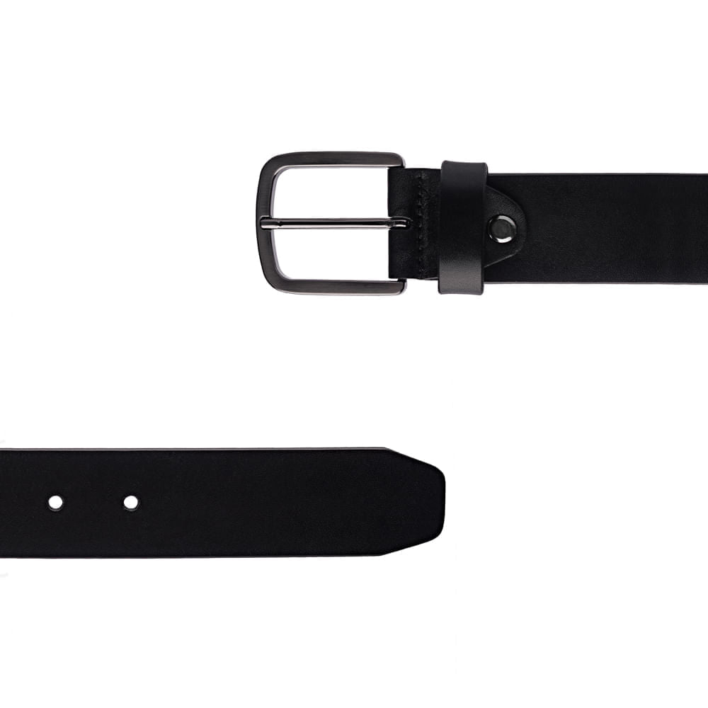 Cinto Masculino Casual Fascar Preto Em Couro