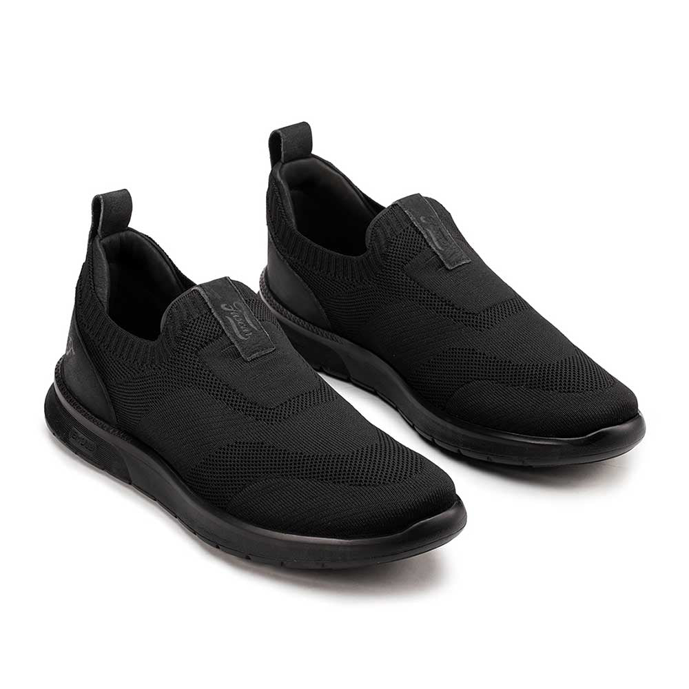 Tênis Masculino Casual Fascar Lite Preto Em Knit