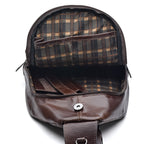 Mochila Pochete Transversal Fascar Marrom Em Couro