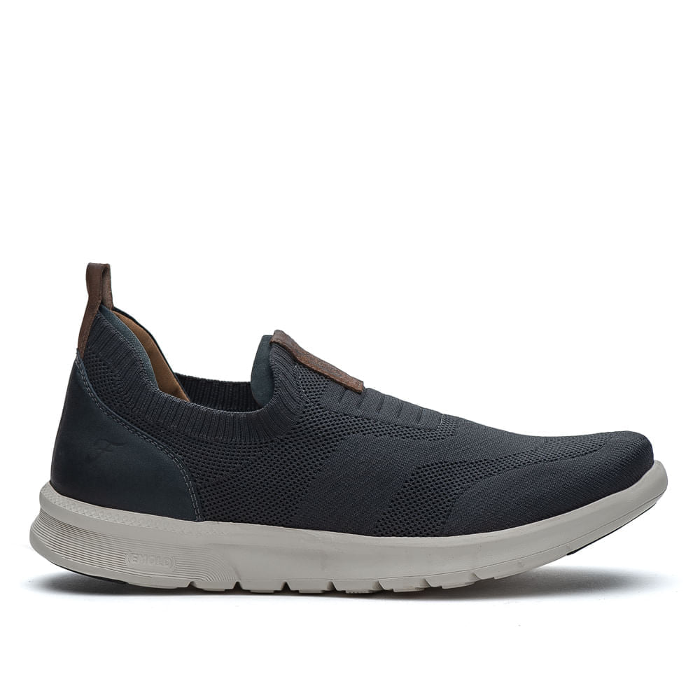 Tênis Masculino Casual Fascar Lite Cinza Em Knit
