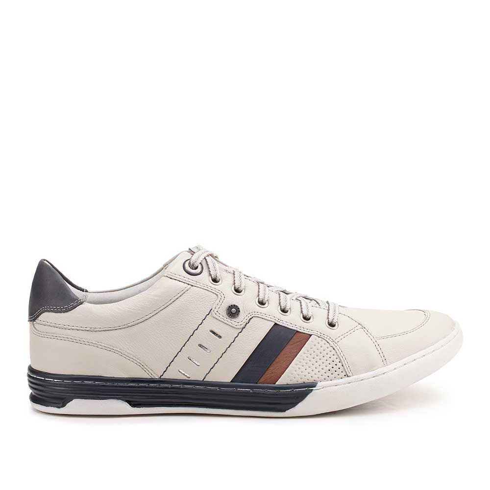 Sapatênis Masculino Casual Fascar Branco Em Couro
